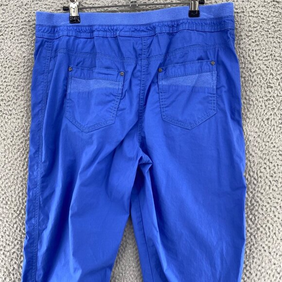 Chicos Pants Womens 1 US 8 Blue Crop Leg Stretch Utility Pockets Contrast Stitch - Picture 4 of 12